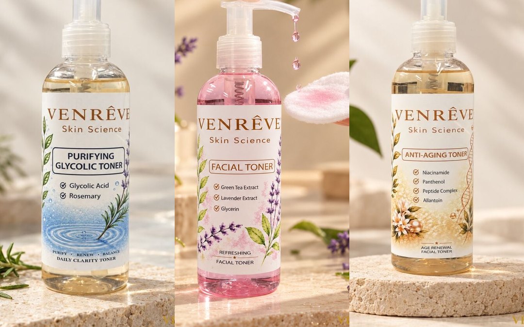 VENRÊVE Purifying Glycolic Toner, Refreshing Facial Toner and Age Renewal Toner